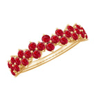 1.25 CT Created Ruby Cluster Eternity Ring in Prong Setting Lab Created Ruby - ( AAAA ) - Quality - Rosec Jewels