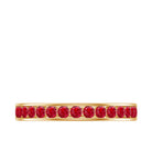 Channel Set Round Lab-Created Ruby Half Eternity Ring Lab Created Ruby - ( AAAA ) - Quality - Rosec Jewels