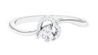 0.25 CT Certified Moissanite Gold Heart Promise Ring Moissanite - ( D-VS1 ) - Color and Clarity - Rosec Jewels