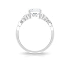 Moissanite Asscher Cut Solitaire Celtic Ring Moissanite - ( D-VS1 ) - Color and Clarity - Rosec Jewels