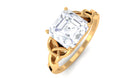 Moissanite Asscher Cut Solitaire Celtic Ring Moissanite - ( D-VS1 ) - Color and Clarity - Rosec Jewels