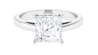 3.25 CT Moissanite Princess Cut Solitaire Band Ring Moissanite - ( D-VS1 ) - Color and Clarity - Rosec Jewels