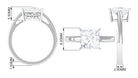 3.25 CT Moissanite Princess Cut Solitaire Band Ring Moissanite - ( D-VS1 ) - Color and Clarity - Rosec Jewels