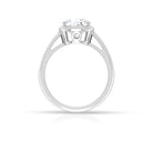 3.75 CT Cushion Cut Moissanite Solitaire Ring with Side Stones Moissanite - ( D-VS1 ) - Color and Clarity - Rosec Jewels