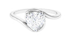 2 CT Heart Shape Moissanite Solitaire Bypass Engagement Ring Moissanite - ( D-VS1 ) - Color and Clarity - Rosec Jewels