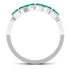 1 CT Minimal Marquise shape Emerald Anniversary Ring with Diamond Accent Emerald - ( AAA ) - Quality - Rosec Jewels