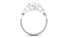 Princess Cut Moissanite Solitaire Celtic Ring with Hidden Halo Moissanite - ( D-VS1 ) - Color and Clarity - Rosec Jewels