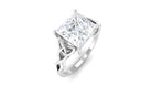 3.25 CT Princess Cut Moissanite Solitaire Celtic Engagement Ring Moissanite - ( D-VS1 ) - Color and Clarity - Rosec Jewels