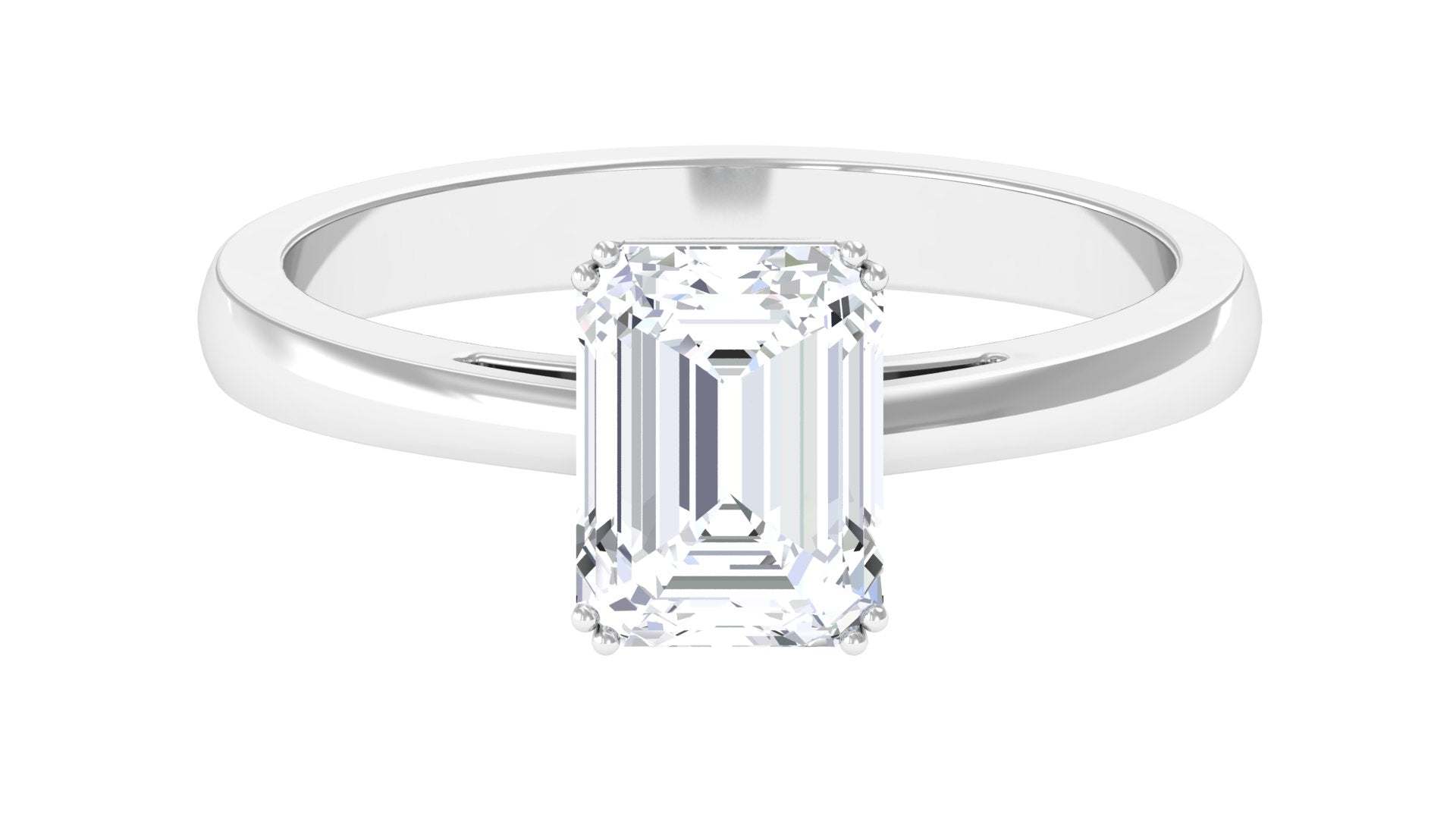 Octagon Cut Moissanite Solitaire Engagement Ring Moissanite - ( D-VS1 ) - Color and Clarity - Rosec Jewels