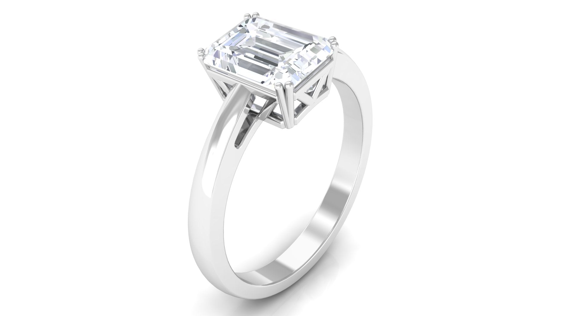 Octagon Cut Moissanite Solitaire Engagement Ring Moissanite - ( D-VS1 ) - Color and Clarity - Rosec Jewels