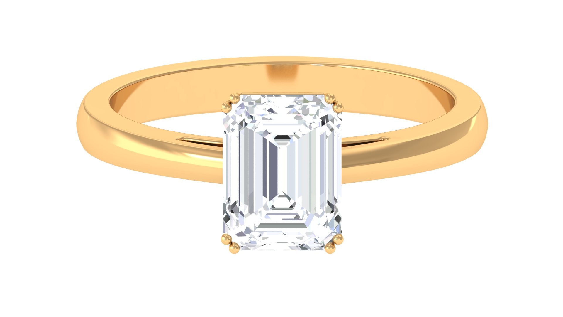 Octagon Cut Moissanite Solitaire Engagement Ring Moissanite - ( D-VS1 ) - Color and Clarity - Rosec Jewels