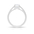 2.25 CT Octagon Cut Moissanite Solitaire Engagement Ring in Gold Moissanite - ( D-VS1 ) - Color and Clarity - Rosec Jewels