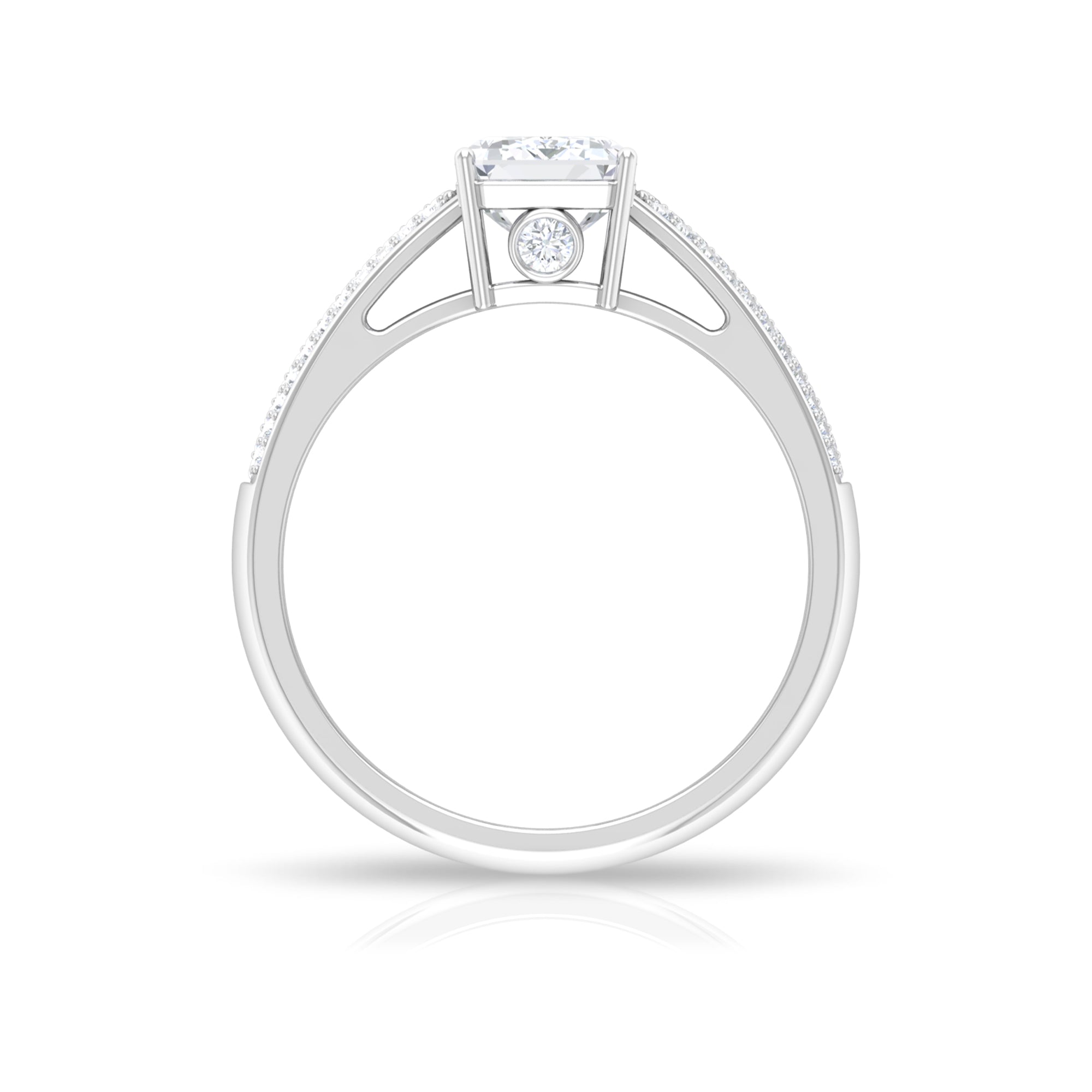 2.25 CT Octagon Cut Moissanite Solitaire Engagement Ring in Gold Moissanite - ( D-VS1 ) - Color and Clarity - Rosec Jewels