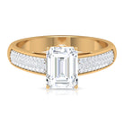 2.25 CT Octagon Cut Moissanite Solitaire Engagement Ring in Gold Moissanite - ( D-VS1 ) - Color and Clarity - Rosec Jewels