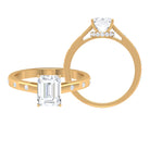 2 CT Moissanite Solitaire Engagement Ring with Hidden Halo Moissanite - ( D-VS1 ) - Color and Clarity - Rosec Jewels