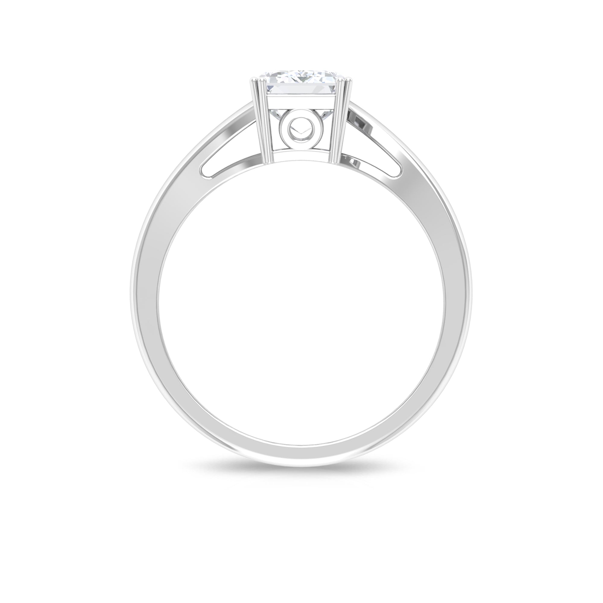 1.75 CT Solitaire Octagon Shape Moissanite Bypass Ring in Double Prong Setting Moissanite - ( D-VS1 ) - Color and Clarity - Rosec Jewels