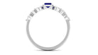 Blue Sapphire Solitaire and Diamond Promise Ring Blue Sapphire - ( AAA ) - Quality - Rosec Jewels