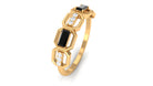 1/2 CT Created Black Diamond Geometric Eternity Ring with Diamond Lab Created Black Diamond - ( AAAA ) - Quality - Rosec Jewels