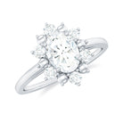 1.25 CT Solitaire Moissanite Flower Gold Engagement Ring Moissanite - ( D-VS1 ) - Color and Clarity - Rosec Jewels