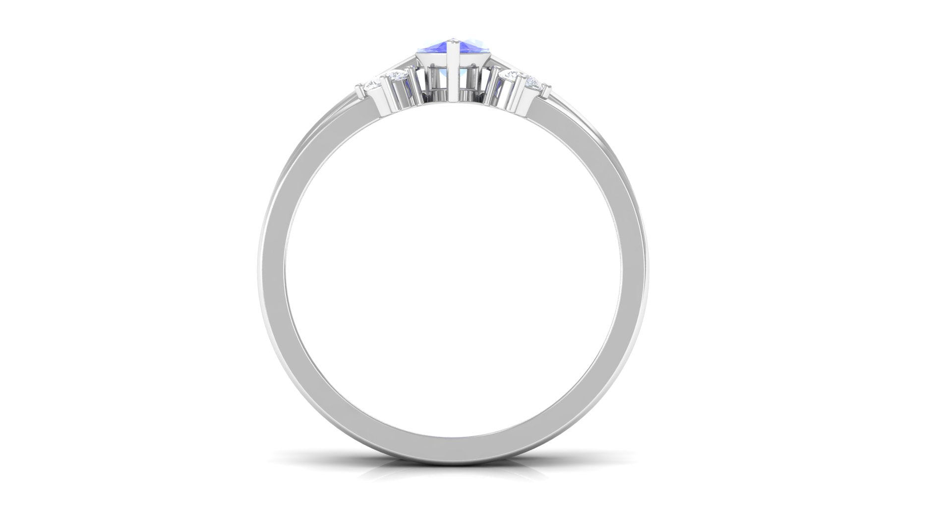 3/4 CT Marquise Cut Tanzanite Simple Solitaire Ring Set with Diamond Tanzanite - ( AAA ) - Quality - Rosec Jewels