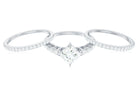 Princess Moissanite Wedding Ring Set Moissanite - ( D-VS1 ) - Color and Clarity - Rosec Jewels