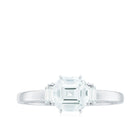 1.50 Carat Three Stone Moissanite Engagement Ring in Gold Moissanite - ( D-VS1 ) - Color and Clarity - Rosec Jewels