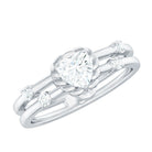 Zircon Solitaire Double Band Ring Zircon - ( AAAA ) - Quality - Rosec Jewels