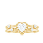 Zircon Solitaire Double Band Ring Zircon - ( AAAA ) - Quality - Rosec Jewels