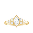 Marquise and Round Cut Moissanite Designer Ring Moissanite - ( D-VS1 ) - Color and Clarity - Rosec Jewels