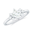 1 CT Princess Cut Cubic Zirconia Engagement Ring in Prong Setting Zircon - ( AAAA ) - Quality - Rosec Jewels