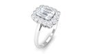 2.25 CT Octagon Cut Zircon Statement Engagement Ring with Halo Zircon - ( AAAA ) - Quality - Rosec Jewels