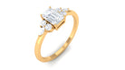 1 CT Octagon Cut Cubic Zirconia Engagement Ring with Trio Zircon - ( AAAA ) - Quality - Rosec Jewels