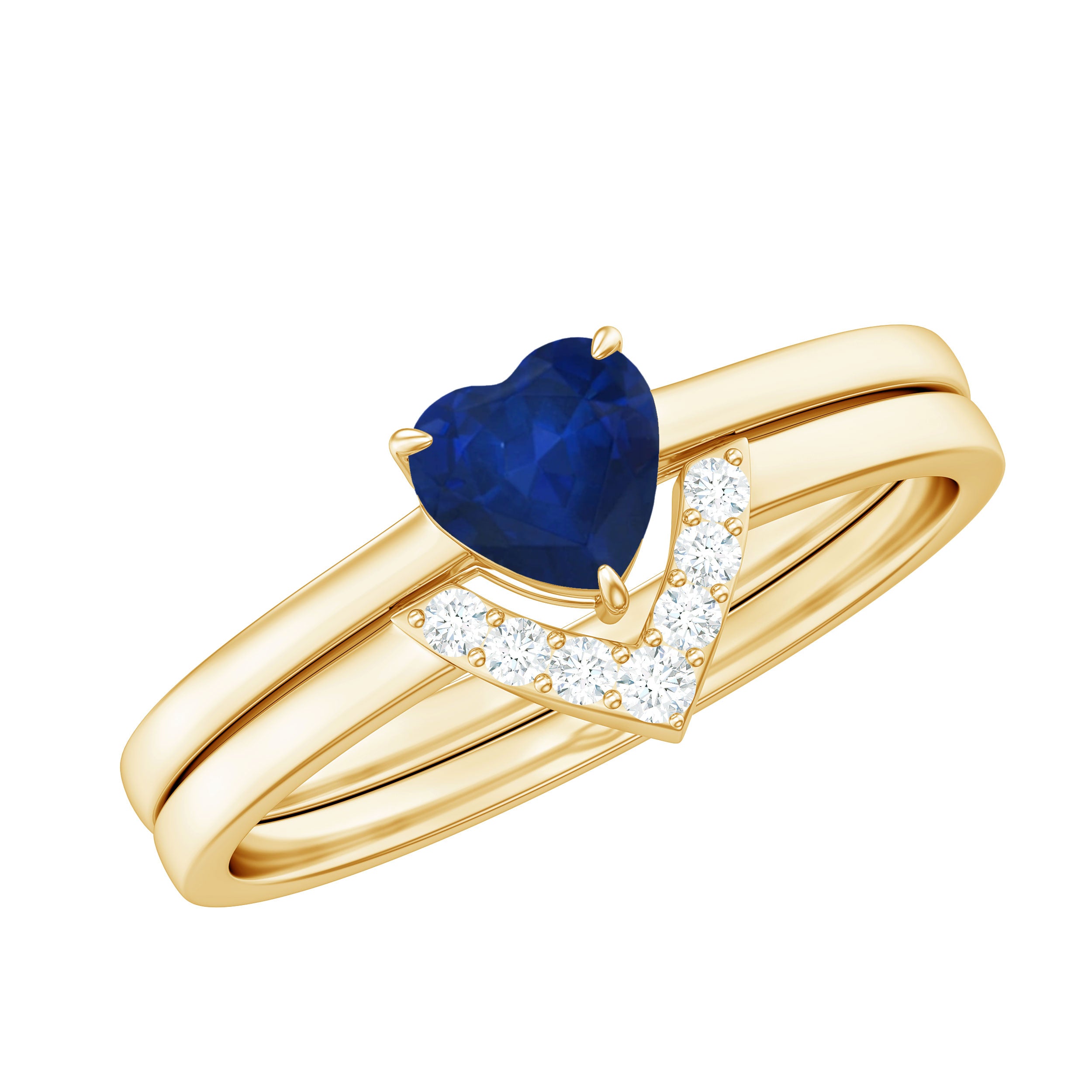 4ct heart store Sapphire gold engagement ring