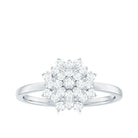 Cubic Zirconia Flower Cluster Engagement Ring in Gold Zircon - ( AAAA ) - Quality - Rosec Jewels