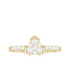 1/2 CT Round Cubic Zirconia Triangular Engagement Ring Zircon - ( AAAA ) - Quality - Rosec Jewels