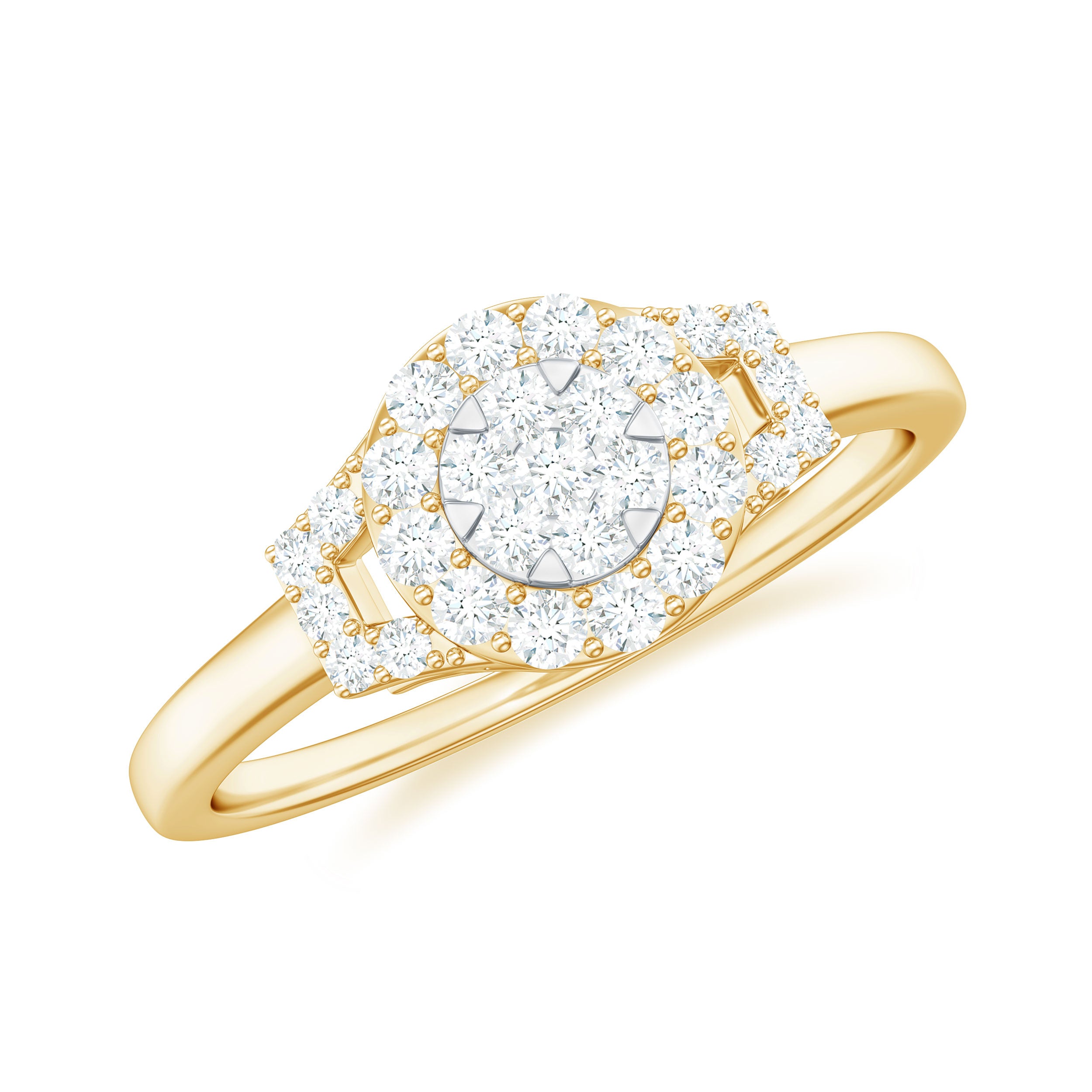 0.50 CT Minimal Zircon Engagement Ring in Gold Zircon - ( AAAA ) - Quality - Rosec Jewels