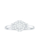 Certified Minimal Moissanite Halo Engagement Ring in Illusion Setting Moissanite - ( D-VS1 ) - Color and Clarity - Rosec Jewels