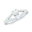 3/4 CT Moissanite Toi et Moi Engagement Ring with Split Shank Moissanite - ( D-VS1 ) - Color and Clarity - Rosec Jewels