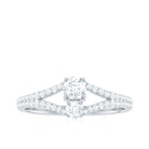 3/4 CT Moissanite Toi et Moi Engagement Ring with Split Shank Moissanite - ( D-VS1 ) - Color and Clarity - Rosec Jewels