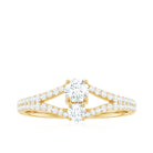 3/4 CT Moissanite Toi et Moi Engagement Ring with Split Shank Moissanite - ( D-VS1 ) - Color and Clarity - Rosec Jewels