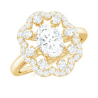 2.25 CT Cubic Zirconia Vintage Engagement Ring in Gold Zircon - ( AAAA ) - Quality - Rosec Jewels