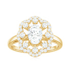 2.25 CT Cubic Zirconia Vintage Engagement Ring in Gold Zircon - ( AAAA ) - Quality - Rosec Jewels