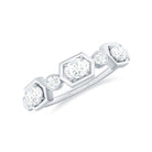 3/4 CT Round and Oval Cut Moissanite Half Eternity Ring Moissanite - ( D-VS1 ) - Color and Clarity - Rosec Jewels