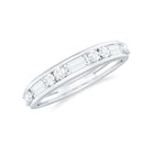 3/4 CT Channel Set Moissanite Half Eternity Band Ring Moissanite - ( D-VS1 ) - Color and Clarity - Rosec Jewels