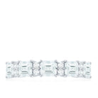 Asscher and Round Cut Moissanite Half Eternity Band Ring Moissanite - ( D-VS1 ) - Color and Clarity - Rosec Jewels