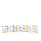 Asscher and Round Cut Moissanite Half Eternity Band Ring Moissanite - ( D-VS1 ) - Color and Clarity - Rosec Jewels