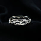 1/2 CT Certified Moissanite Infinity Wedding Band Ring in Gold Moissanite - ( D-VS1 ) - Color and Clarity - Rosec Jewels