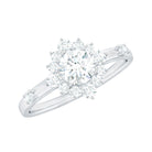 1 CT Round Moissanite Halo Engagement Ring Moissanite - ( D-VS1 ) - Color and Clarity - Rosec Jewels