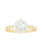 1 CT Round Moissanite Halo Engagement Ring Moissanite - ( D-VS1 ) - Color and Clarity - Rosec Jewels