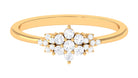 Certified Moissanite Flower Cluster Ring in Gold Moissanite - ( D-VS1 ) - Color and Clarity - Rosec Jewels